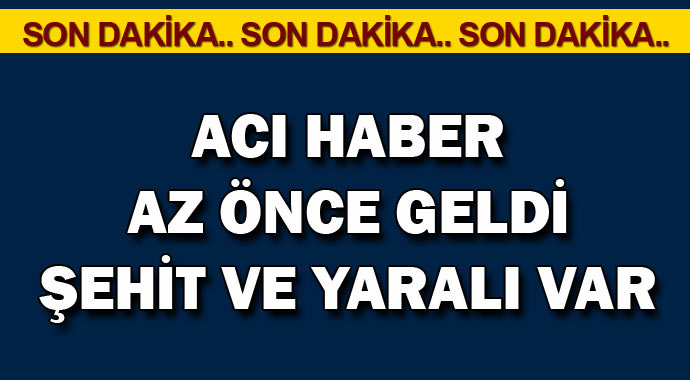 Acı haber az önce geldi! Şehit ve yaralı var