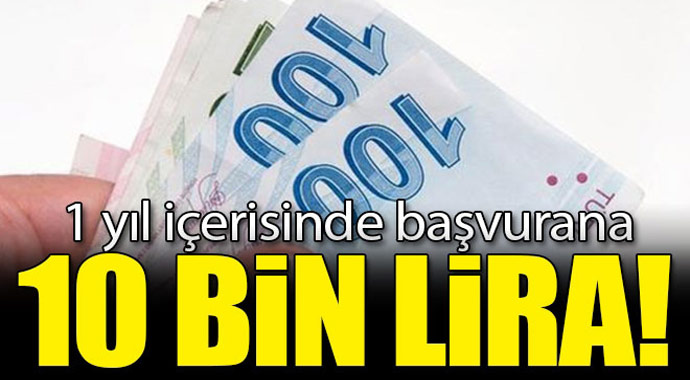 Bir yıl içerisinde başvurana 10 bin lira! 