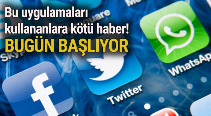 Whatsapp, Twitter, Facebook kullananlara kötü haber!