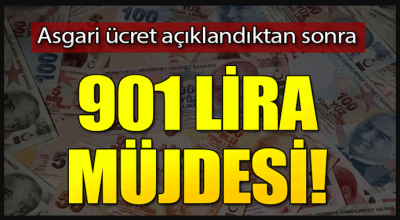 Asgari ücret açıklandıktan sonra 901 lira müjdesi!