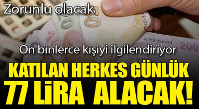 Onbinlerce kişiyi ilgilendiriyor! Katılan herkes 77 lira alacak