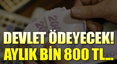 Yüz binlerce kişiye ayda bin 800 TL devlet ödeyecek